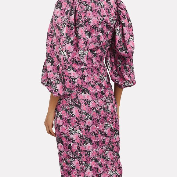 ROTATE BIRGER CHRISTENSEN Irina Pink Floral Dress Size 10 - Picture 5 of 10